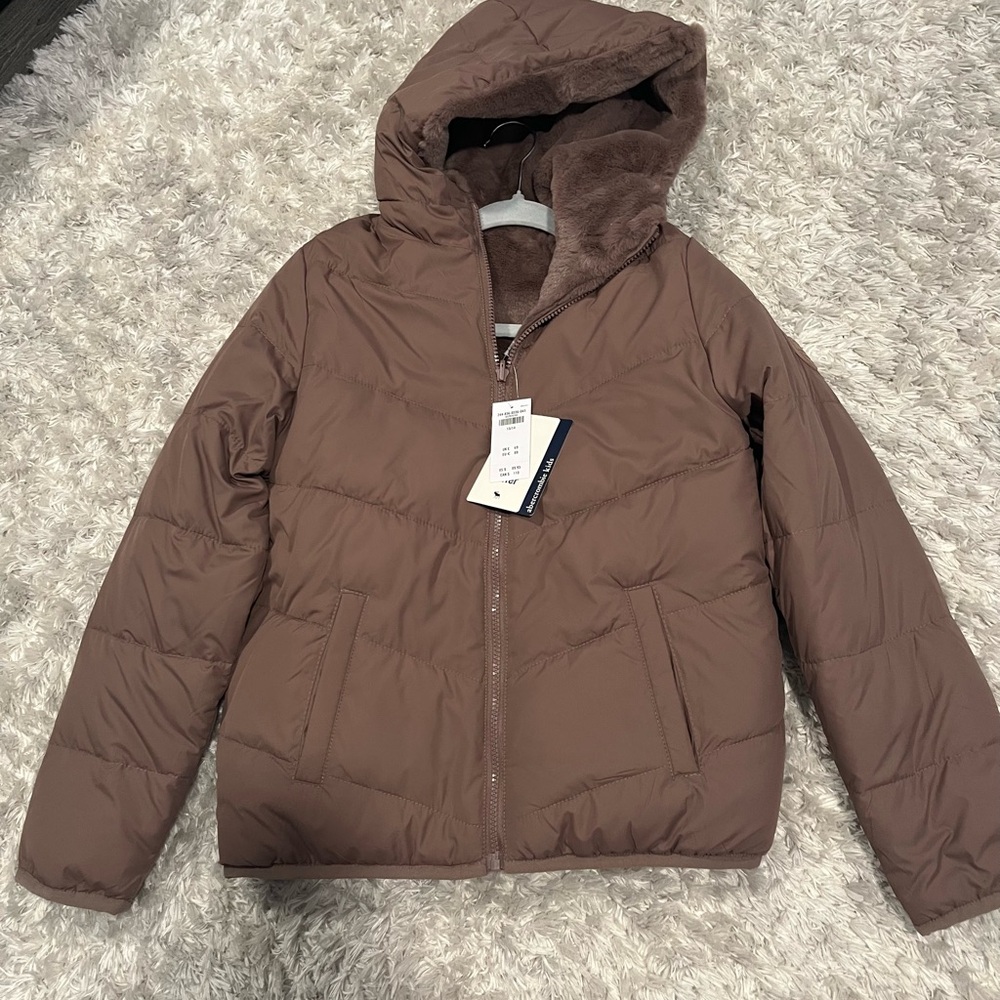 Abercrombie Kids Taupe Puffer Jacket